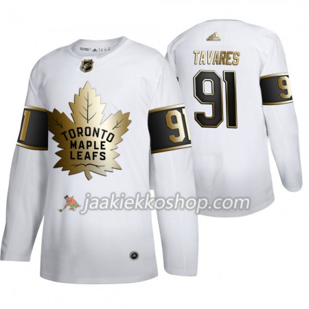 Miehille NHL Toronto Maple Leafs Pelipaita John Tavares 91 Adidas 2019-20 Golden Edition Valkoinen Authentic